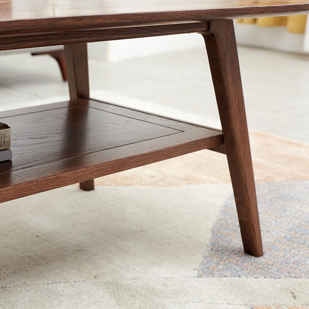 hoi! 源氏木語柏林橡木胡桃色雙層茶几1M H83J08｜家具床墊｜特力屋