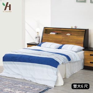【伊本家居】集層木收納床組兩件 雙人加大6尺(床頭箱+床底)單一規格