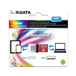 RIDATA錸德HT1 USB3.1Gen1+TypeC雙介面隨身碟 16G OTG