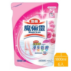 魔術靈 地板清潔劑水漾玫瑰補充包1800ml x 6入