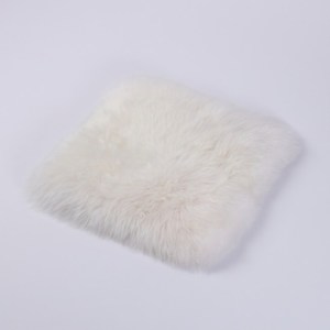 HOLA 經典素色方形羊毛坐墊40X40cm-白色
