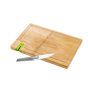 (組)爵仕不鏽鋼水果刀+一片竹砧板附磨刀器