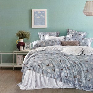 BUTTERFLY-吸濕排汗天絲四件式薄床包涼被組-彩雲-藍(雙人)