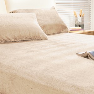 吸濕發熱床包枕套組 (床包x1+枕套x2) 米色款 雙人尺寸