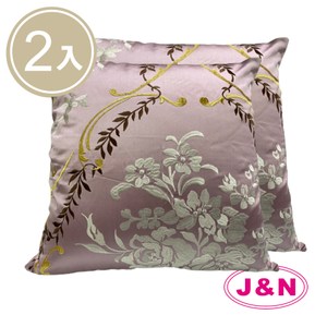 【J&N】刺繡花園高精密抱枕45*45-紫色(2入/1組)紫色