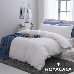 HOYACASA時尚覺旅-時尚白300織長纖細棉薄被套-單人5x7尺