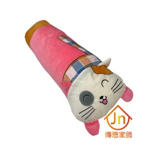 【J&N】貓咪卡哇依長抱枕-90*30粉紅(1入)粉色