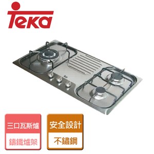 【TEKA】不銹鋼三口瓦斯爐-EFX-730L-左大-天然