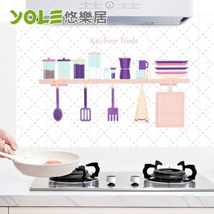 【YOLE悠樂居】品味廚房自黏防汙防油壁貼-有滋有味(2入)