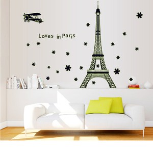 高級無痕環保夜光壁貼巴黎鐵塔60x90CM 混款