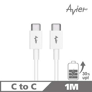 【AVIER】1M 白 TYPE-C TO C極速充電傳輸線