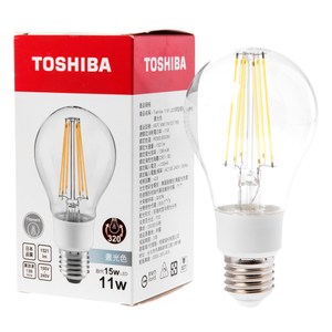 日本 TOSHIBA 東芝照明 11W LED球型燈絲燈泡 晝光色