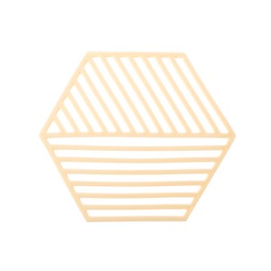 HOLA 北歐幾何格紋造型橡膠鍋墊-粉黃