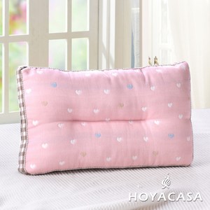 【HOYACASA】超柔紗布可水洗兒童Q棉枕-多款任選愛心