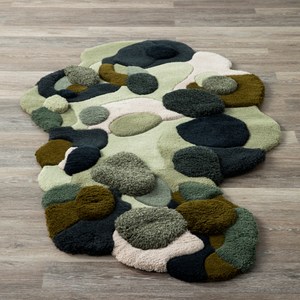 奧可利混羊毛手工槍刺地毯 200x105cm 苔綠