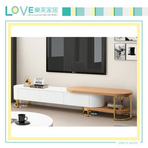 【LOVE樂芙】瓦艾斯特6尺電視櫃-原木/白-金架