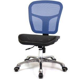 aaronation愛倫國度 高韌性全網布金屬腳辦公椅 i-RS-17藍