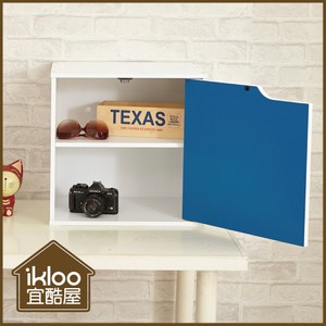 【ikloo】現代風單門收納櫃置物櫃(超值2入-藍)