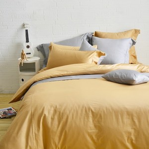 極致純色-焦糖棕-300織精梳棉四件式被套床包組(特大)