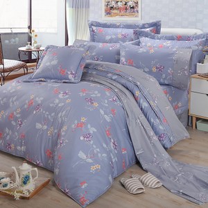 【FITNESS】精梳棉雙人特大七件式床罩組-馬格森特(灰藍)6*7
