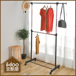 【ikloo】台製雙層曬衣架 / 收納衣架