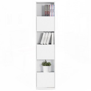 布拉格1.35尺白色三單門書櫃
