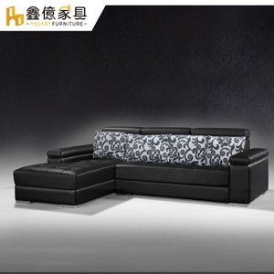 ASSARI-賈爾斯機能收納半牛皮L型沙發黑色面左