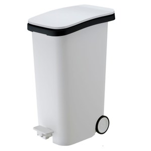 【日本 RISU】Smooth踩踏式緩衝靜音垃圾桶 31L-白色