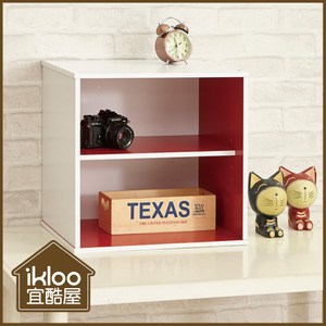 【ikloo】現代風二格收納櫃/置物櫃(超值兩入組-紅)