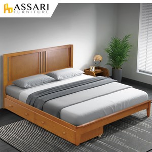ASSARI-和風實木收納床架(單大3.5尺)