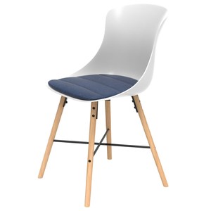 組 - 特力屋萊特 塑鋼椅 櫸木腳架30mm/白椅背/丹寧座墊