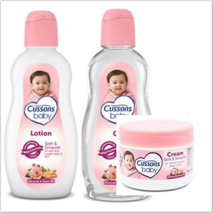 進口CUSSONS嬰兒潤膚油+乳液+面霜各1瓶