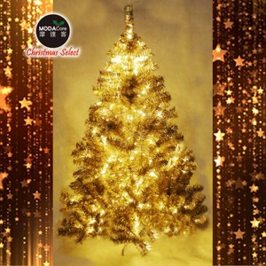 摩達客6尺豪華氣質霧金系聖誕樹不含飾品含100燈LED燈暖白光2串(附IC控制器)