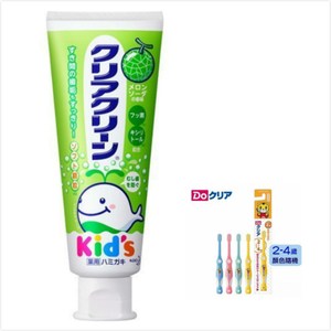 日本 KAO 兒童牙膏-哈蜜瓜(70g*3)+2~4歲兒童牙刷*6