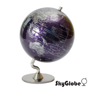SkyGlobe5吋深紫色金屬底座地球儀(英文版)