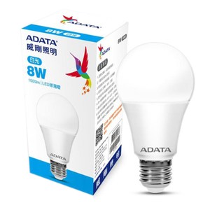 3入組-ADATA威剛 8W大角度LED球泡燈-白光 8W65C
