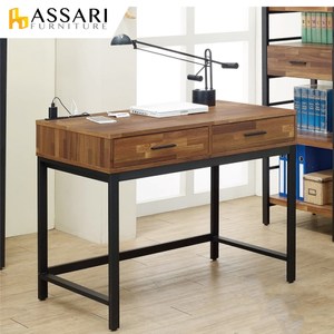 ASSARI-麥倫4尺附抽屜插座書桌/電腦桌(寬120x深60x高78原切色