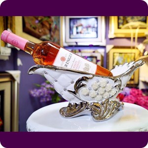HONEY COMB 法式水鑽陶瓷玫瑰紅酒架 GB10