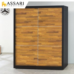 ASSARI-吉晨雙色5X7尺推門衣櫃(寬151x深60x高195cm
