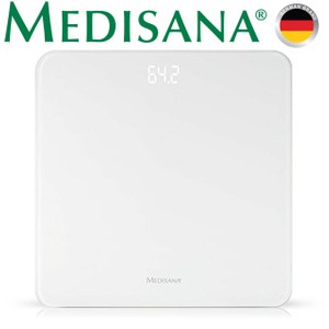 德國Medisana 極簡玻璃體重計-時尚白