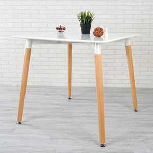 Homelike 貝絲特北歐風方型餐桌(亮麗白)-DIY