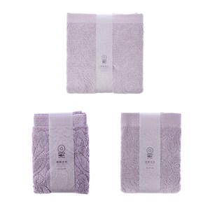 HOLA 葡萄牙純棉方毛浴巾組-流蘇紫