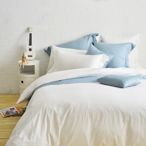 Cozy inn簡單純色-200織精梳棉被套床包組-加大(多色任選)白