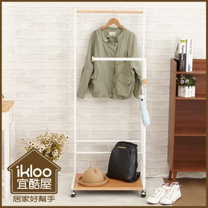 【ikloo】日系時尚雙桿衣架-白
